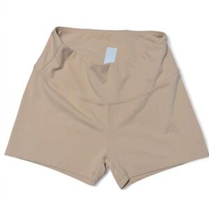 tan high waisted spandex shorts